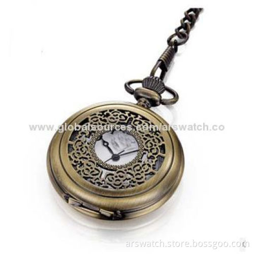 Long Chain Pocket Watch with Black Plating